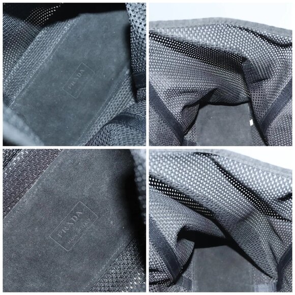 PRADA Tote Bag Nylon Black Silver Auth - Picture 14 of 15